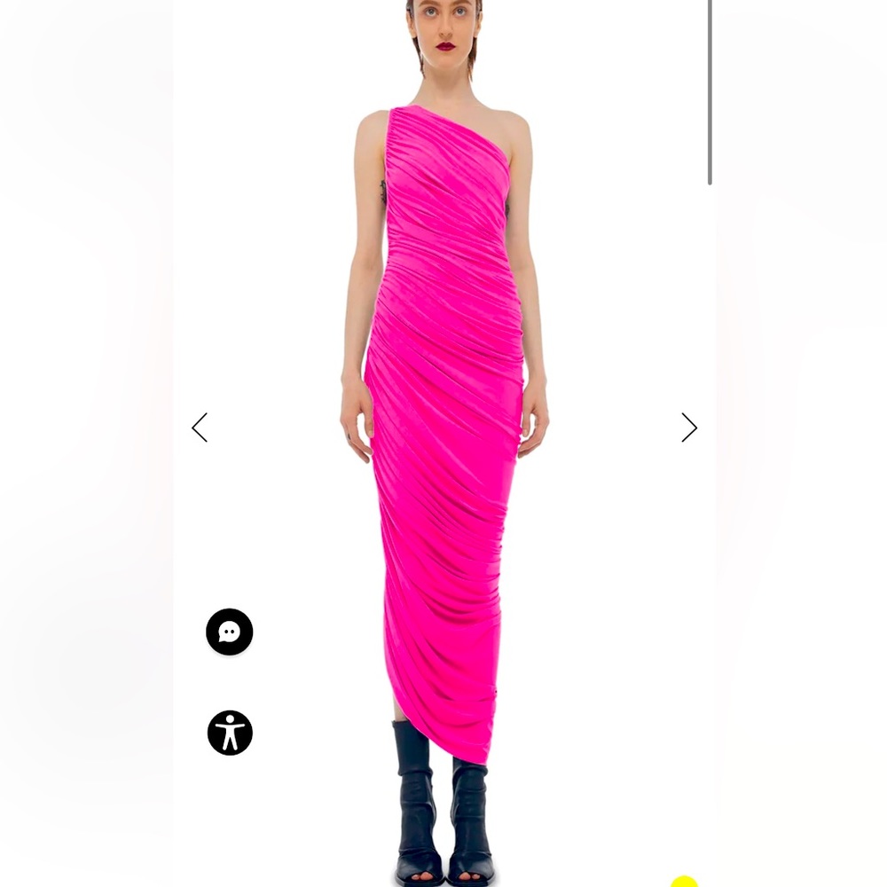 Norma Kamali Diana gown in pink orchid